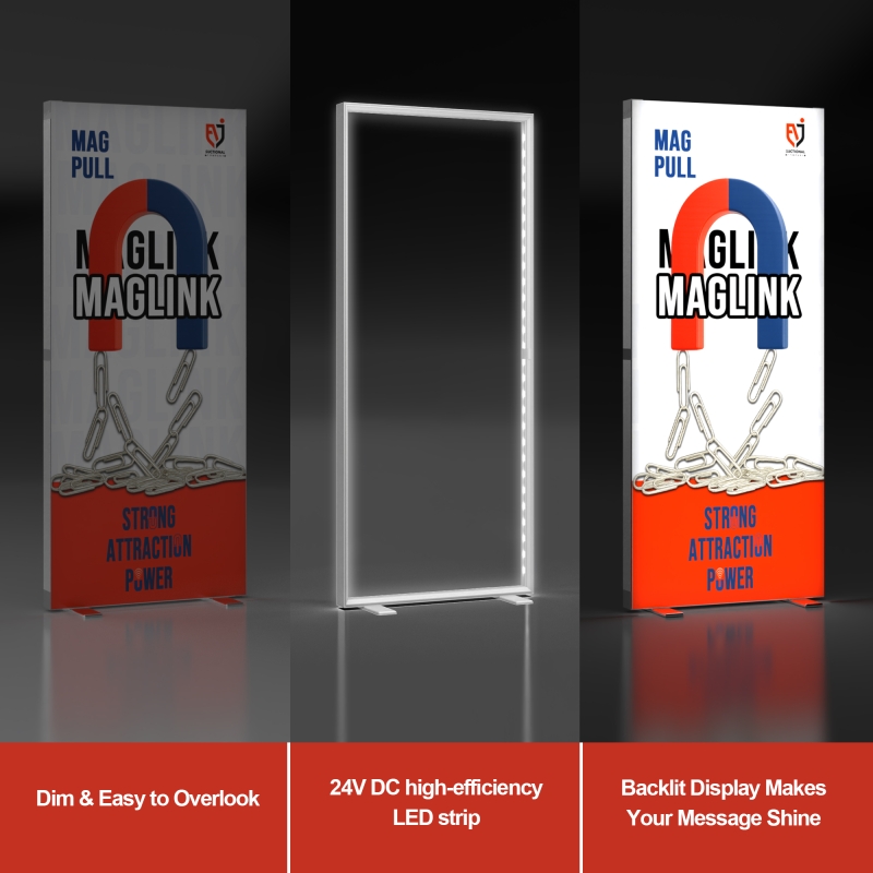5ft x 8.2ft SEG Folding Trade Show LightBox LED Backlit Banner Stand ...