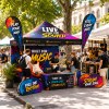 10x10 Canopy Tent with Flags and Banners