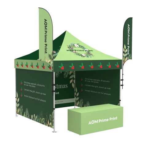 10x10 Canopy Tent with 3 Walls and Flags