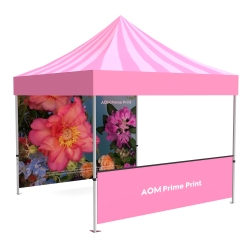 10x10 Canopy Tent with Back & Half Wall