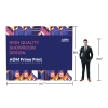 10x10 Custom Trade Show Booth with Flat OneFabric Pop up Backdrop Displays & Collapsible Backlit Podium