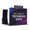 10x10 Lightweight Portable Trade Show Booth Kit | Quick Setup TV Display Stand with Hardcase to Podium