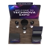 10x10 Lightweight Portable Trade Show Booth Kit | Quick Setup TV Display Stand with Hardcase to Podium