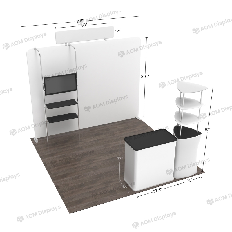 10ft Straight FlexZip Media Booth Kit A