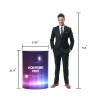 10x10 Custom Waveline Trade Show Booth Kit with Flat Tension Fabric Backwall Display & Oval Hydraulic Backlit Podium