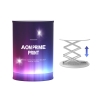 10x10 Custom Waveline Trade Show Booth Kit with Flat Tension Fabric Backwall Display & Oval Hydraulic Backlit Podium