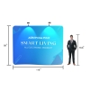 10x10 Custom Waveline Trade Show Booth Kit with S-Shaped Tension Fabric Backwall Display & Collapsible Backlit Podium