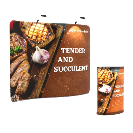 10ft S-Shaped FlexZip Booth Kit E