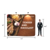 10x10 Custom Waveline Trade Show Booth Kit with S-Shaped Tension Fabric Backwall Display & Oval Hydraulic Backlit Podium