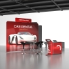 10x10 Lightweight Portable Trade Show Booth Kit | Easy Setup Ipad Display Stand with Hardcase to Podium