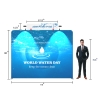 Professional Lightweight 10x10 Trade Show Display Kit | 10ft Tension Fabric Backdrop with Monitor Stand & Podium