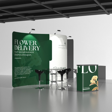 10ft S-Shaped FlexZip Booth Kit A