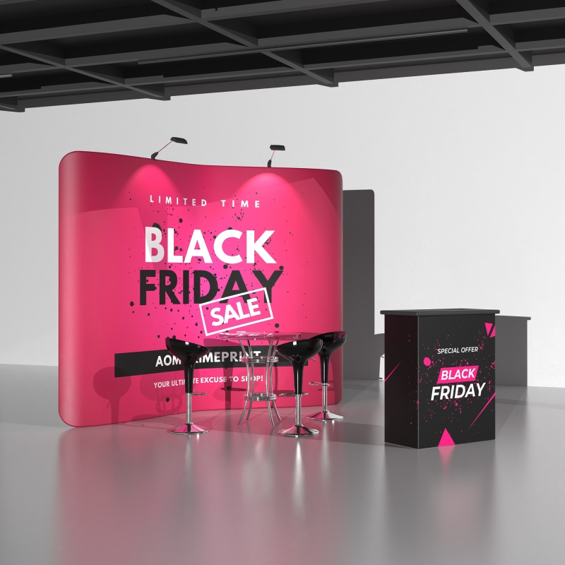 10x10 EZ Tube Curved Trade Show Booth System | with Storage Podium