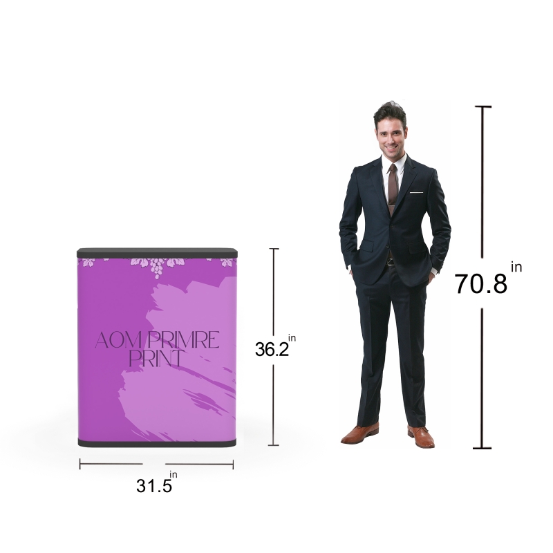 10x10 EZ Tube Curved Trade Show Booth System |  with Pop up Backlit Foldable Podium