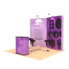 10x10 EZ Tube Curved Trade Show Booth System |  with Pop up Backlit Foldable Podium
