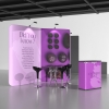 10x10 EZ Tube Curved Trade Show Booth System |  with Pop up Backlit Foldable Podium