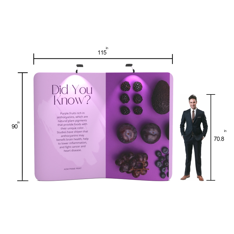 10x10 EZ Tube Curved Trade Show Booth System |  with Pop up Backlit Foldable Podium