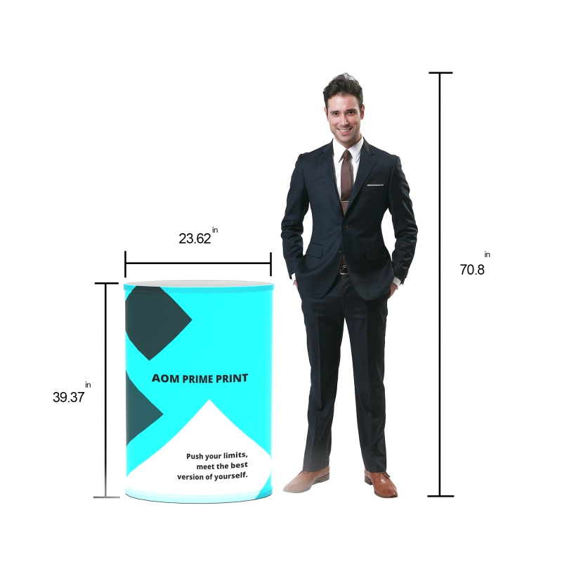 10x10 EZ Tube Curved Trade Show Booth System |  with Oval Pop up Backlit Foldable Podium