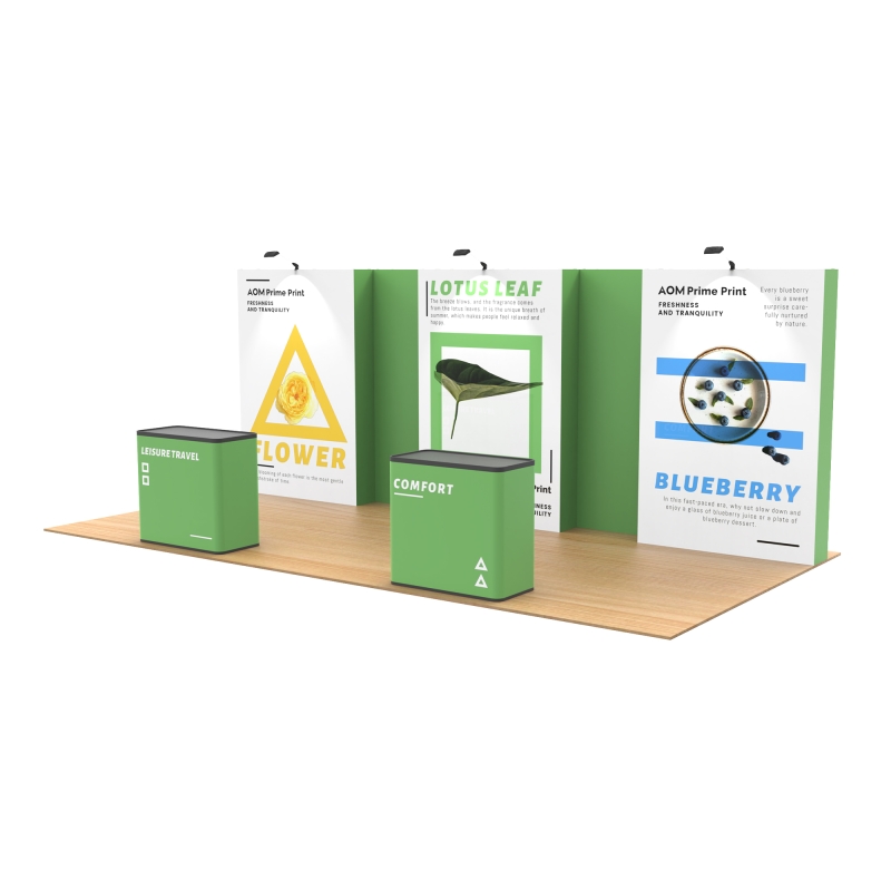 20ft FlexPop Booth with 5-Panel Pop Up Backwall 20ft FlexPop Booth with 5-Panel Pop Up Backwall