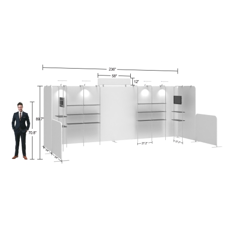 20ft Half Surrounded FlexZip Booth Kit A