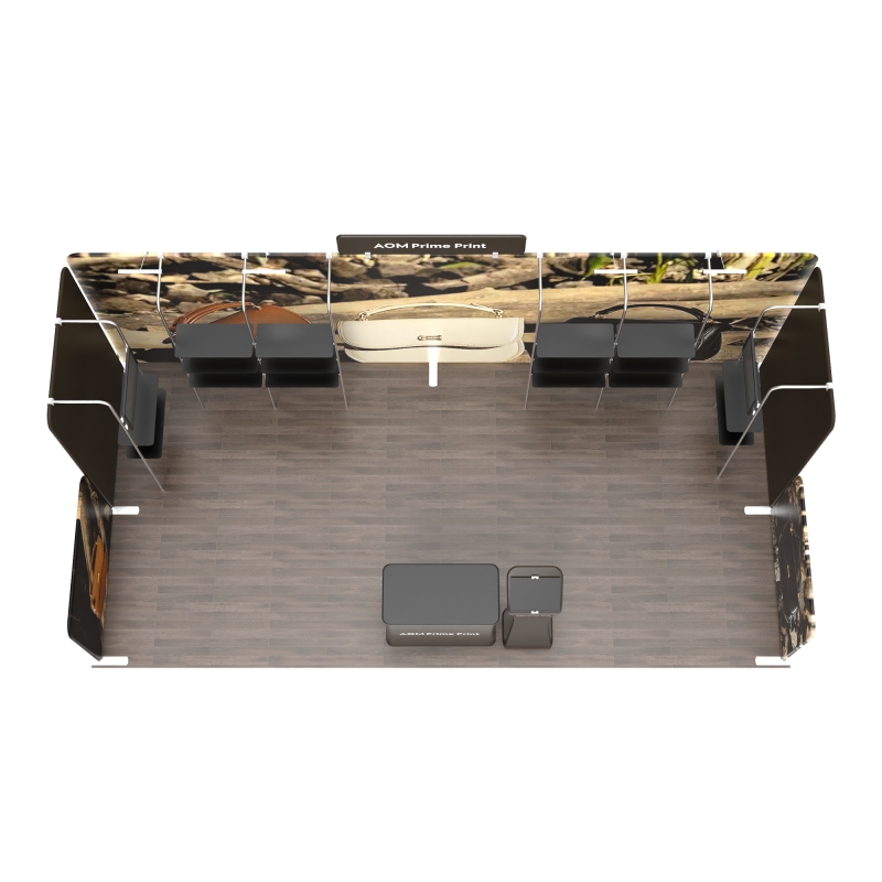 Half Off Booth Rent 10x20 Inline Trade Show Booth with Half-Surround Shelving and Podium ...