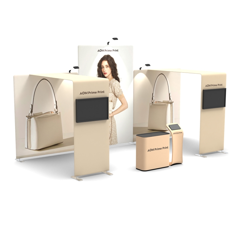 Iaee Inline Booth 20ft Modular Inline Trade Show Booth with Dual Archways and TV Mounts ...