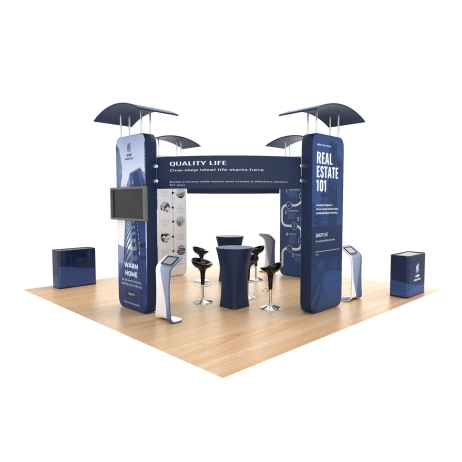 20x20 Backlit Trade Show Booth Kit B