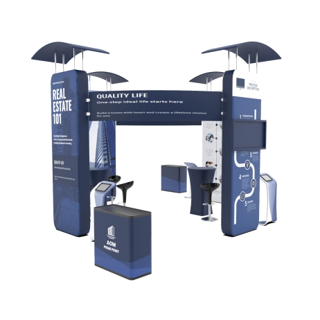 20x20 Backlit Trade Show Booth Kit B