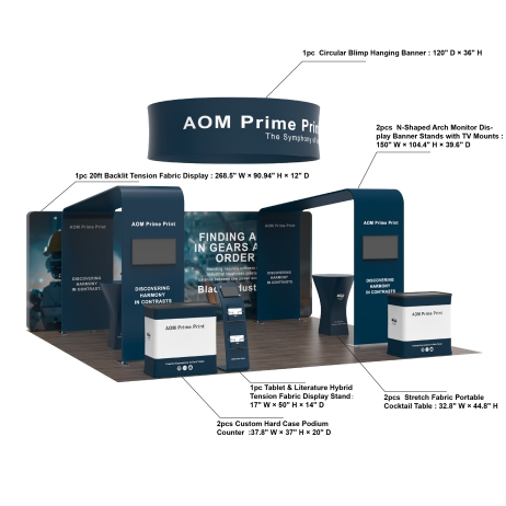 20x20 Backlit Trade Show Booth Kit C