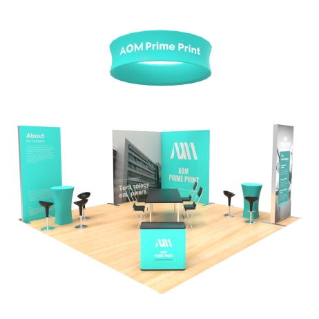 20x20 Backlit Trade Show Booth Kit F