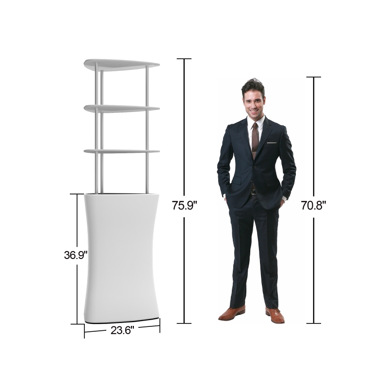 10x10 Custom Printed Trade Show Booth with Curved Wall and Tower Stand ...
