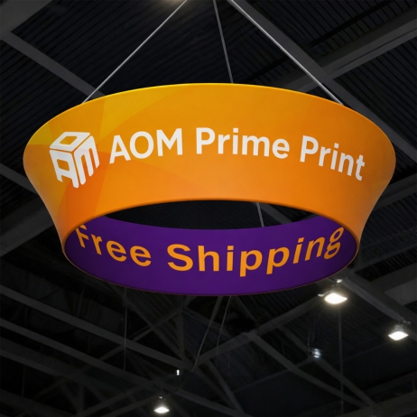 Custom Tapered Round Hanging Banner