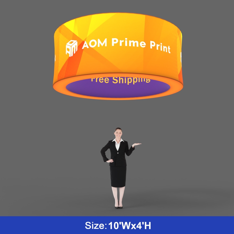 Banner Round Led Custom 3D Backlit Round Hanging Banner for Trade Shows & Exhibits | AOM ...