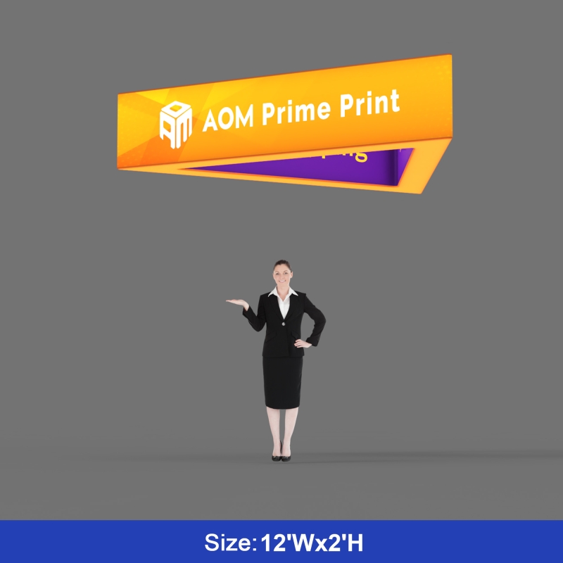 Custom 3D Backlit Triangle Hanging Sign for Trade Shows & Exhibits ...