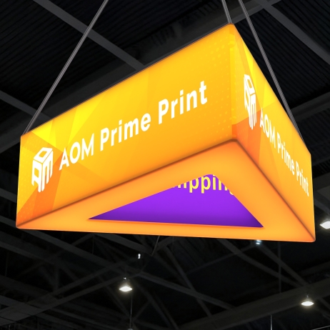 3D Backlit Triangle Hanging Ceiling Banner