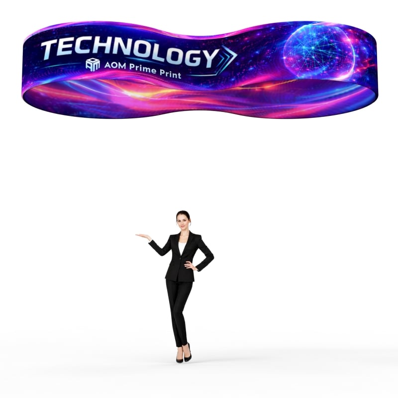 Ring Ropes Banner Custom Wavy Ring Hanging Banner Display for Trade Shows and Exhibits ...