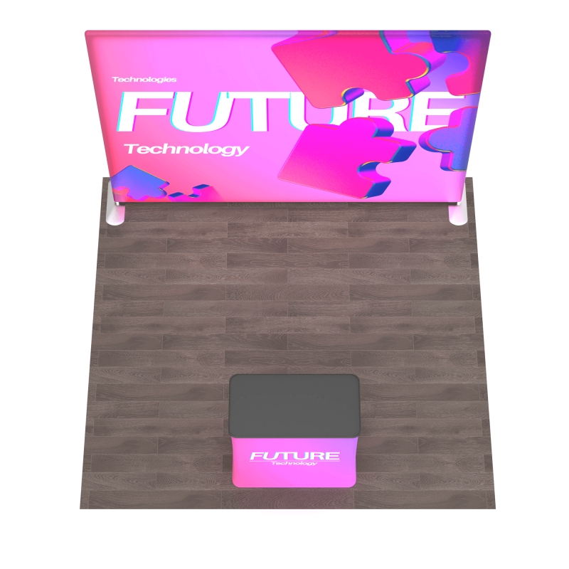 Zip Home Display 10x8ft Backlit Trade Show Display with LED Curtain and Zip-Up Fabric ...