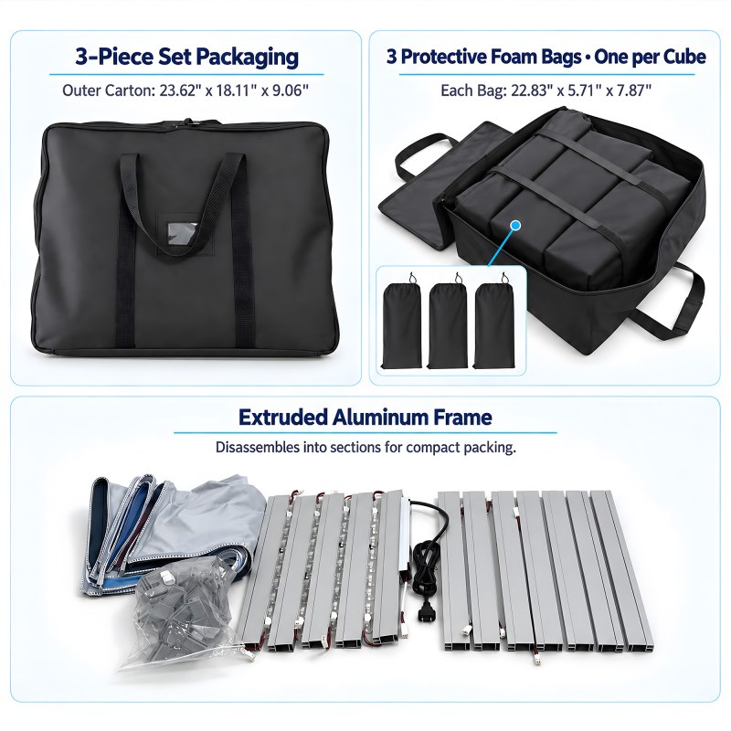 3-Piece Backlit Cube Set
