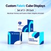 3-Piece 2ft Stackable Fabric Display Cube Set with Six-Sided Printing