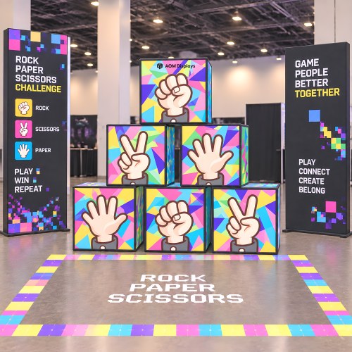 3-Piece 2ft Stackable Fabric Display Cube Set with Six-Sided Printing