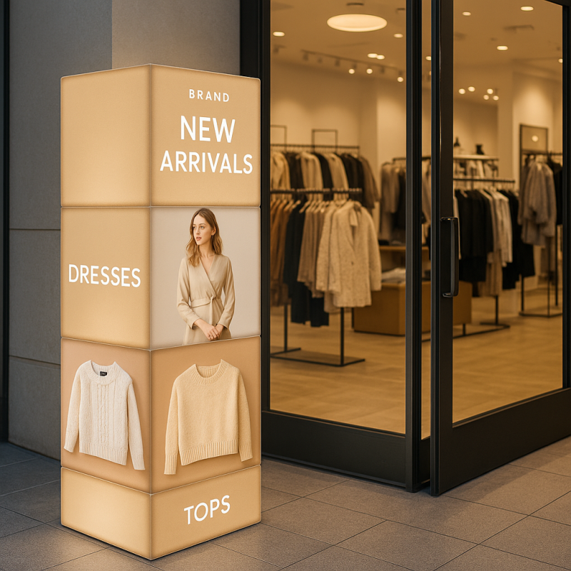 Custom Backlit Stackable Cube Displays