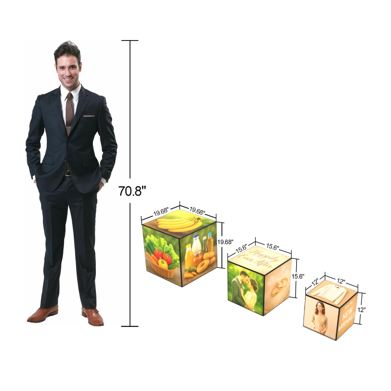3D Backlit Stackable Cube Trade Show Display with Custom Graphics | AOM ...