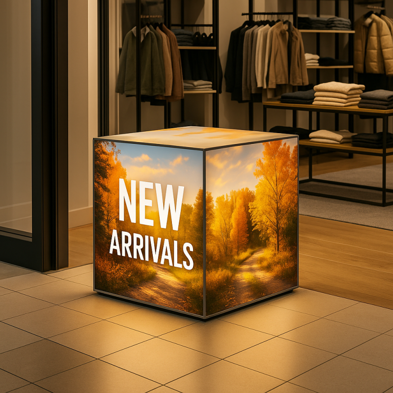 3D SEG LED Backlit Cube Lightbox