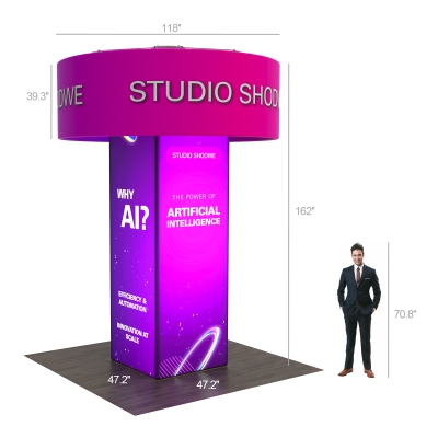 Trade Show Towers – Backlit SEG & Tension Fabric Display Columns | AOM ...