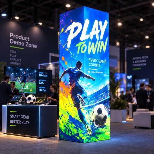 Square Backlit Trade Show Display Tower