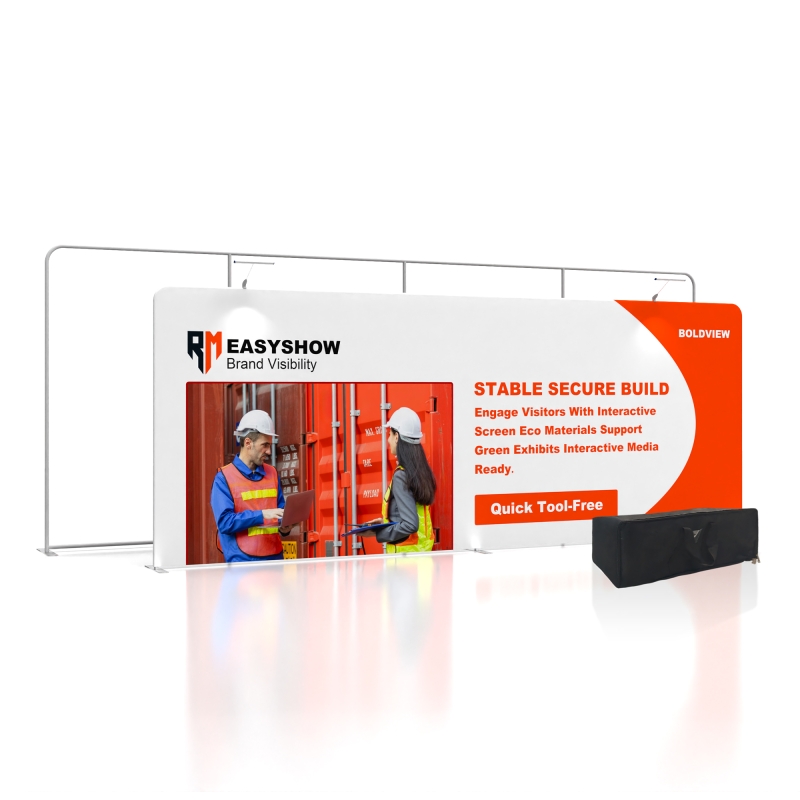 Zip Home Display 20ft Flat FlexZip Trade Show Display with Zip Up Fabric Wall | AOM ...