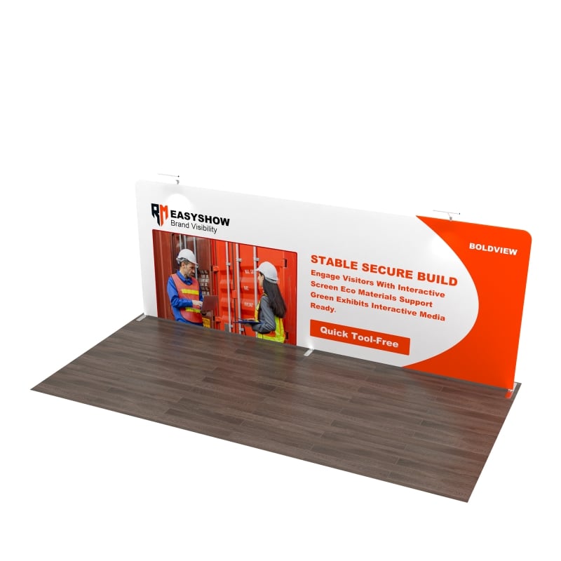 Zip Home Display 20ft Flat FlexZip Trade Show Display with Zip Up Fabric Wall | AOM ...