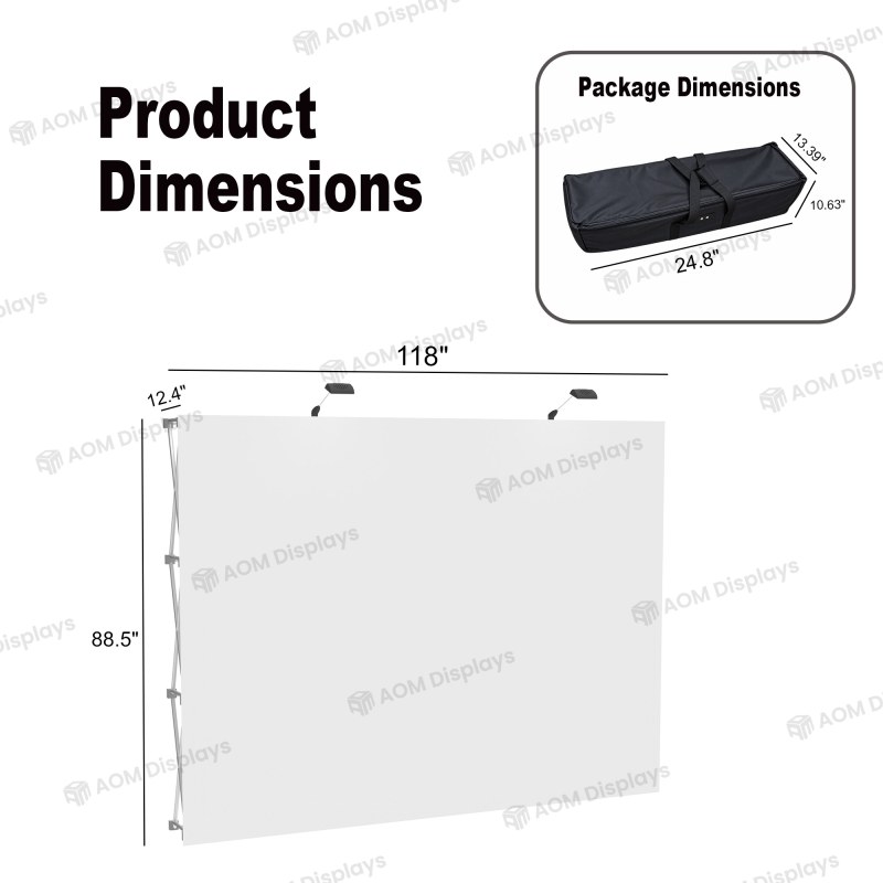 10ft Straight FlexPop™ Fabric Pop-Up Display - Front Only