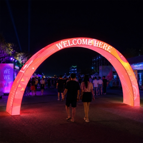 Custom Backlit Rainbow Archway Display