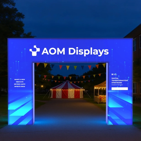 Custom Archway Banner Stands – Tension Fabric Trade Show Arches | AOM ...